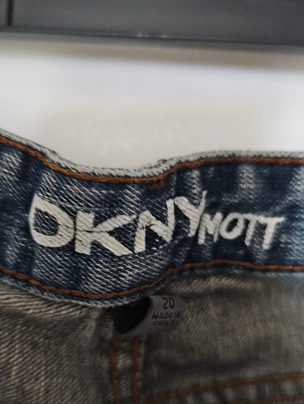 Dkny Blue Denim Kids Jeans with White Logo
